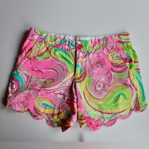 Lilly Pulitzer Buttercup Shorts, All Nighter, Size O, Pink/Green Neon